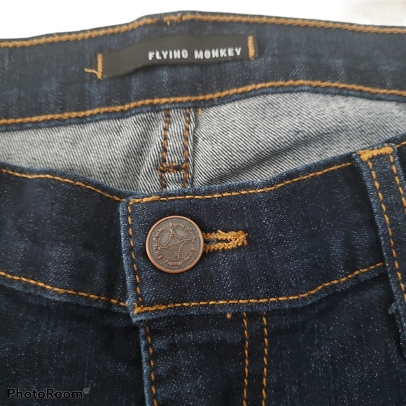 Flying Monkey Dark Blue Flare Denim Jeans - Picture 11 of 12